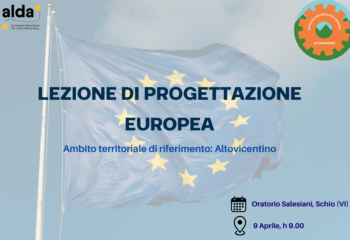 Sabato 6 Aprile alle ore 9.00 ci sarà la lezione di Progettazione Europea organizzata dall'Officina sociopolitica giovani Altovicentino. Antonella Valmorbida, Segretario Generale di ALDA, sarà presente come speaker. 