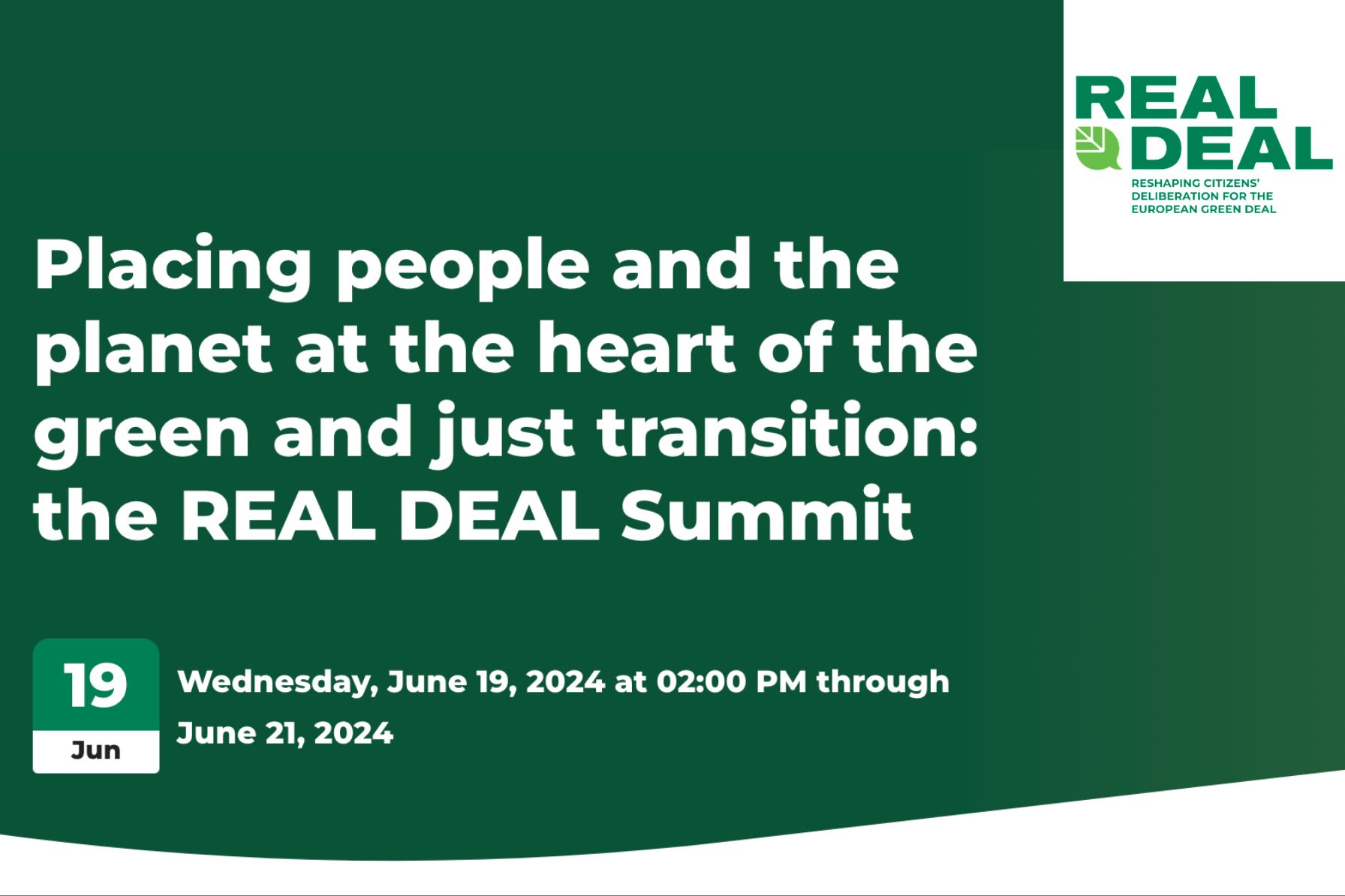 Placing people and the planet at the heart of the green and just transition: the REAL DEAL Summit